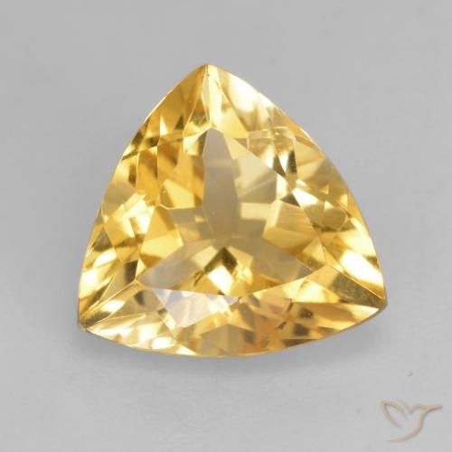 1.98ct Natural Laranja Dourada Citrino, Trilhão, VVS-VS