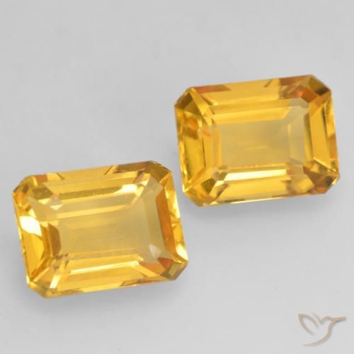 Pedras preciosas de Citrino ouro brilhante natural de 3.27 ct, Corte Octógono / Esmeralda, VVS-VS