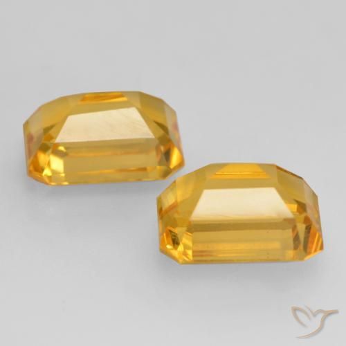 Pedras preciosas de Citrino ouro brilhante natural de 3.27 ct, Corte Octógono / Esmeralda, VVS-VS