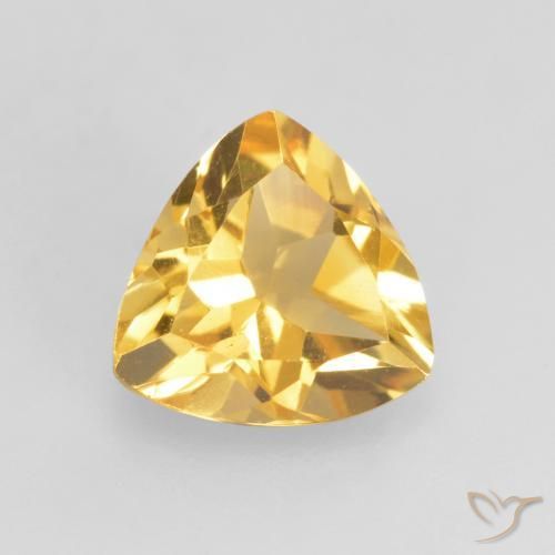 Citrino ouro médio Natural 1.11ct, Trilhão, VVS-VS