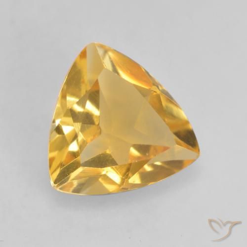 Citrino ouro médio Natural 0.93ct, Trilhão, VVS-VS