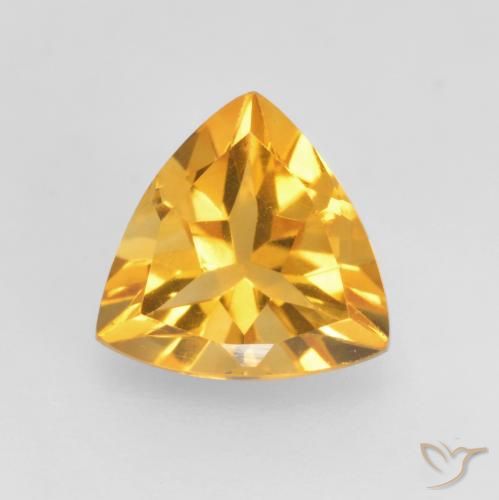 1.02ct Natural Laranja Dourada Citrino, Trilhão, VVS-VS