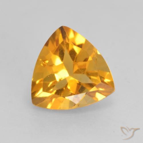 1.16ct Natural Laranja-Ouro Citrino, Trilhão, VVS-VS