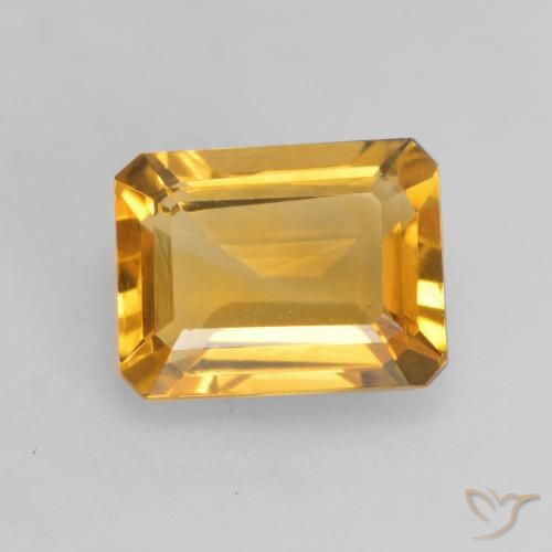 1.45ct Natural Laranja Dourada Citrino, Corte Esmeralda, VVS-VS