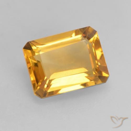 Citrino Laranja Dourada Natural 1.45ct, Corte Octógono / Esmeralda, VVS-VS