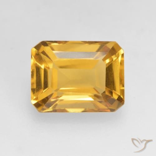 1.69ct Natural Dourado médio Citrino, Corte Esmeralda, VVS-VS