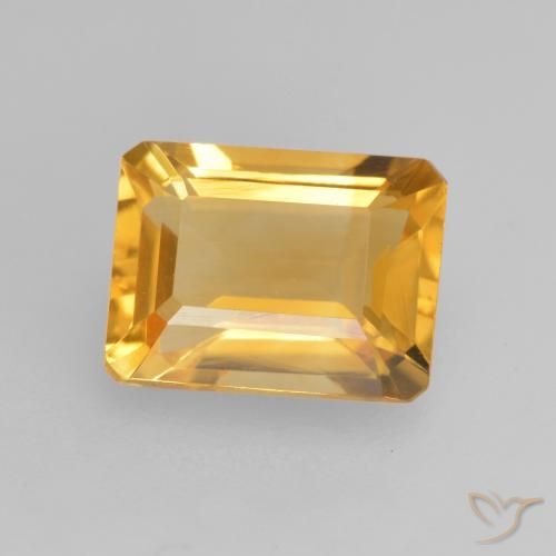 1.56ct Natural ouro brilhante Citrino, Corte Esmeralda, VVS-VS