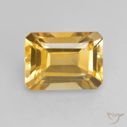 1.53ct Natural Dourado médio Citrino, Corte Esmeralda, VVS-VS