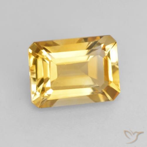 Citrino Dourado médio Natural 1.53ct, Corte Octógono / Esmeralda, VVS-VS