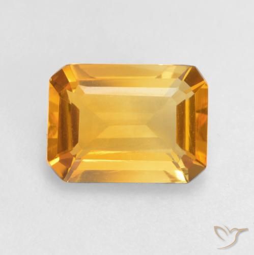 1.22ct Natural Dourado Escuro Citrino, Corte Esmeralda, VVS-VS
