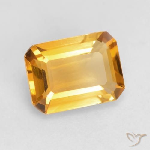Citrino Dourado Escuro Natural 1.22ct, Corte Octógono / Esmeralda, VVS-VS