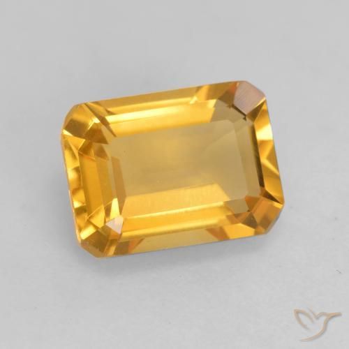 Citrino Laranja Dourado Profundo Natural 1.52ct, Corte Octógono / Esmeralda, VVS-VS