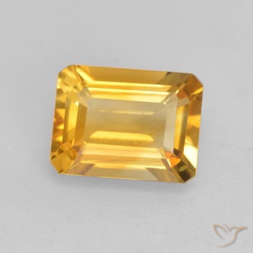 1.44ct Natural Laranja Dourado Profundo Citrino, Corte Esmeralda, VVS-VS