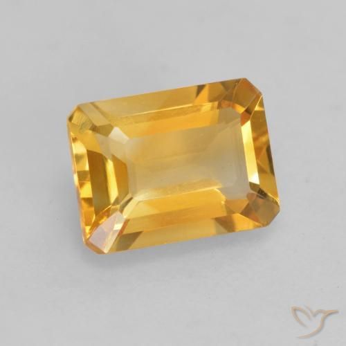 Citrino Laranja Dourado Profundo Natural 1.44ct, Corte Octógono / Esmeralda, VVS-VS