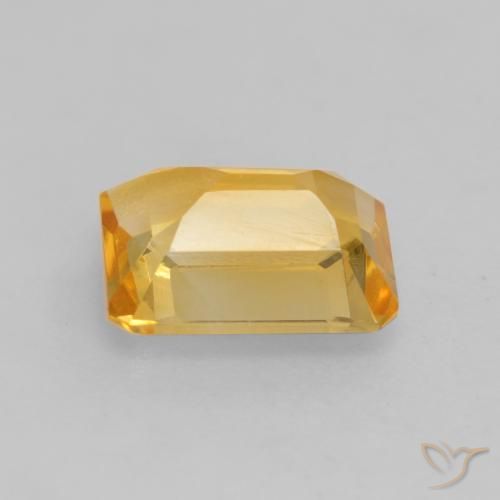 Citrino Laranja Dourado Profundo Natural 1.44ct, Corte Octógono / Esmeralda, VVS-VS