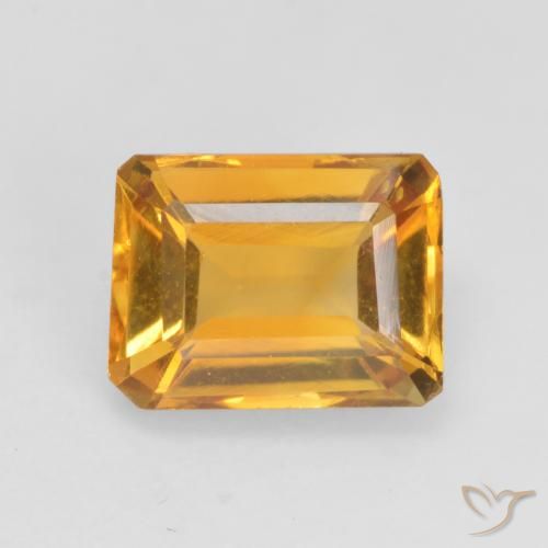1.48ct Natural Dourado Escuro Citrino, Corte Esmeralda, VVS-VS