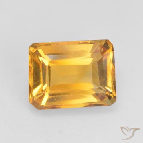 Citrino Dourado Escuro Natural 1.48ct, Corte Octógono / Esmeralda, VVS-VS