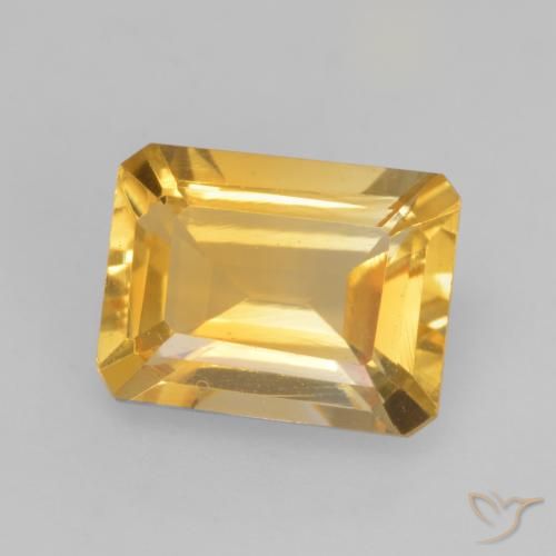 1.47ct Natural ouro médio Citrino, Corte Esmeralda, VVS-VS