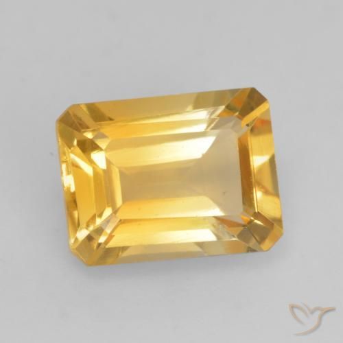 Citrino ouro médio Natural 1.47ct, Corte Octógono / Esmeralda, VVS-VS