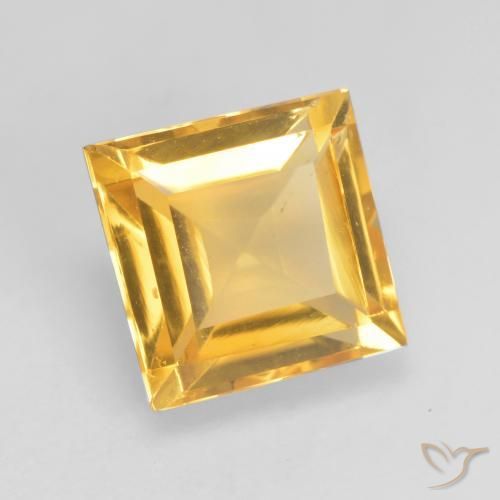 Citrino ouro brilhante Natural 1.68ct, Quadrado, VVS-VS