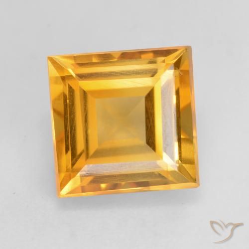1.76ct Natural ouro médio Citrino, Quadrado, VVS-VS