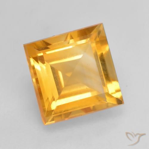 Citrino Laranja Dourado Profundo Natural 1.81ct, Quadrado, VS