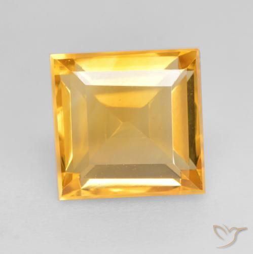 1.76ct Natural Dourado médio Citrino, Quadrado, VVS-VS