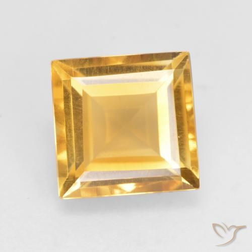 1.76ct Natural ouro médio Citrino, Quadrado, VVS-VS