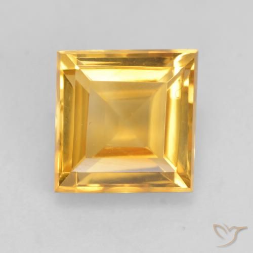 1.76ct Natural Laranja Dourada Citrino, Quadrado, VVS-VS