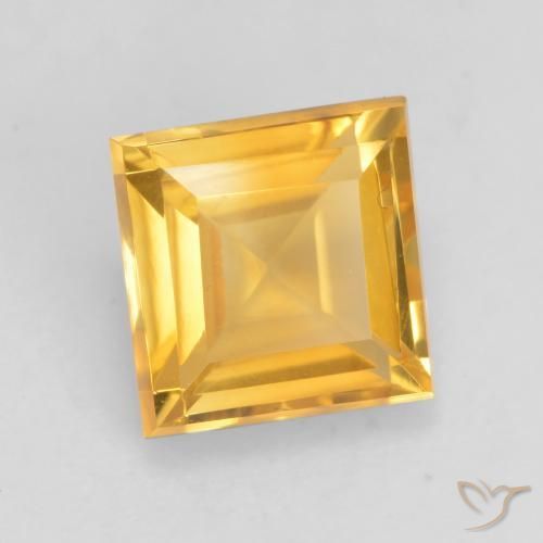 Citrino Laranja Dourada Natural 1.76ct, Quadrado, VVS-VS