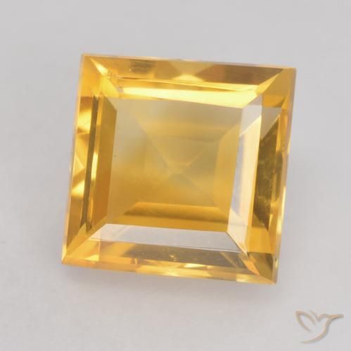 1.64ct Natural Laranja Dourado Profundo Citrino, Quadrado, VVS-VS