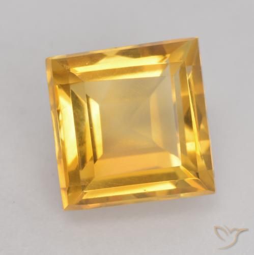 Citrino Laranja Dourado Profundo Natural 1.64ct, Quadrado, VVS-VS