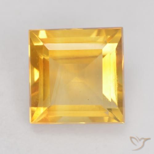 1.57ct Natural ouro brilhante Citrino, Quadrado, VVS-VS