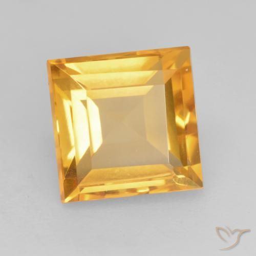 Citrino Dourado Escuro Natural 1.84ct, Quadrado, VVS-VS