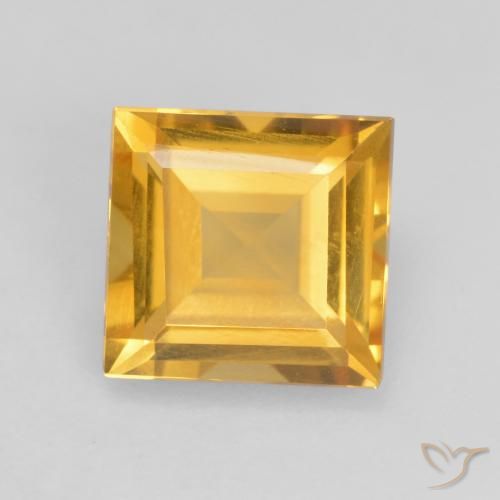 1.56ct Natural ouro brilhante Citrino, Quadrado, VVS-VS