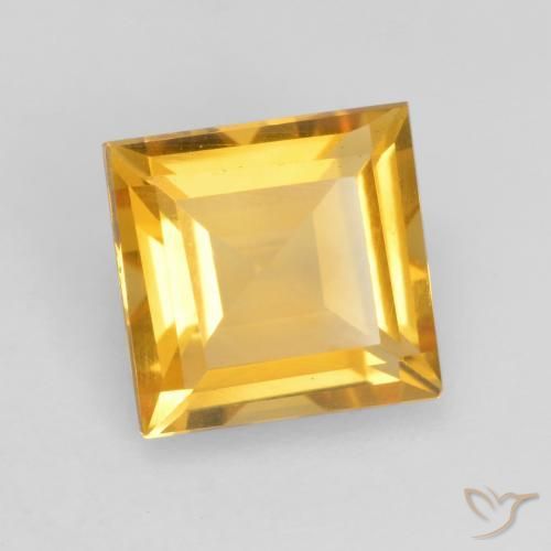 Citrino ouro brilhante Natural 1.56ct, Quadrado, VVS-VS