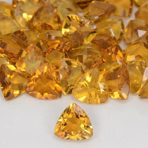 Pedras preciosas de Citrino Laranja escuro-dourado natural de 1.23 ct, Trilhão, VVS-VS