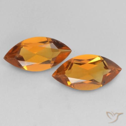0.89ctw Natural Laranja Médio Citrino, Marquesa, VVS-VS