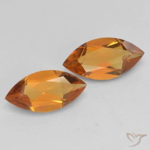 Pedras preciosas de Citrino Laranja Médio natural de 0.89 ct, Marquesa, VVS-VS