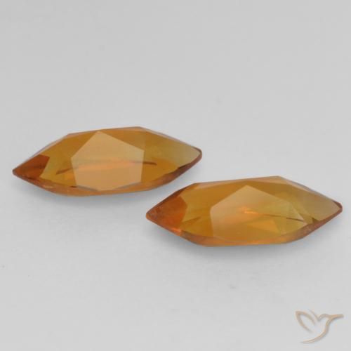 Pedras preciosas de Citrino Laranja Médio natural de 0.89 ct, Marquesa, VVS-VS