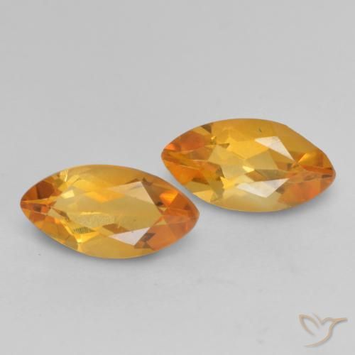 Pedras preciosas de Citrino Laranja Médio natural de 0.95 ct, Marquesa, VVS-VS