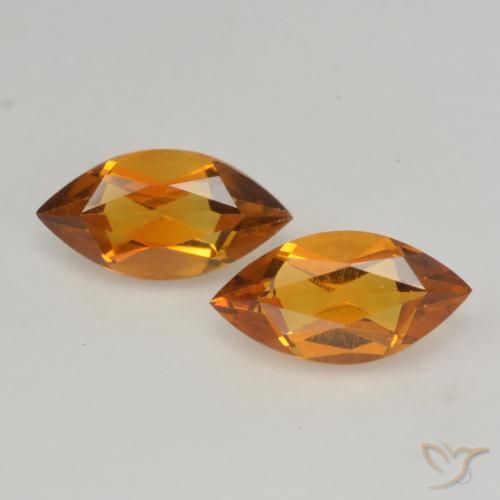 0.97ctw Natural Laranja Médio Citrino, Marquesa, VVS-VS