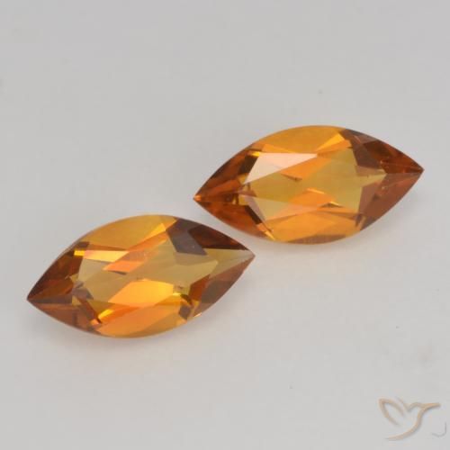 Pedras preciosas de Citrino Laranja Médio natural de 0.97 ct, Marquesa, VVS-VS