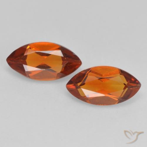0.98ctw Natural Laranja Profundo Citrino, Marquesa, VVS-VS