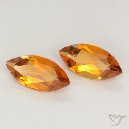 Pedras preciosas de Citrino Laranja escuro natural de 0.93 ct, Marquesa, VVS-VS