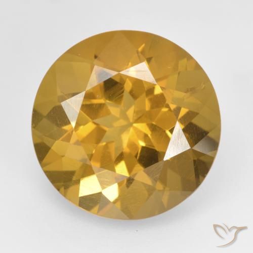 8.60ct Natural Laranja Dourada Citrino, Redondo, VVS-VS