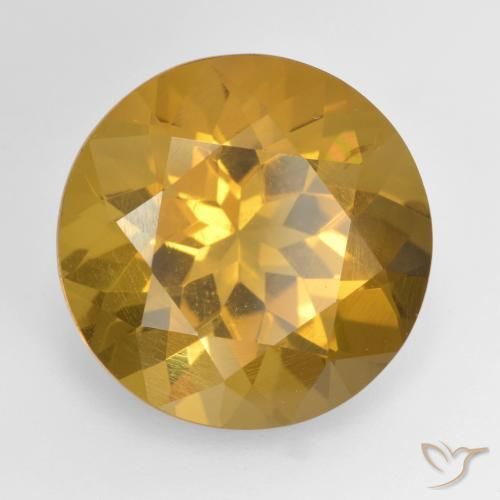 Citrino Laranja Dourada Natural 8.60ct, Redondo, VVS-VS