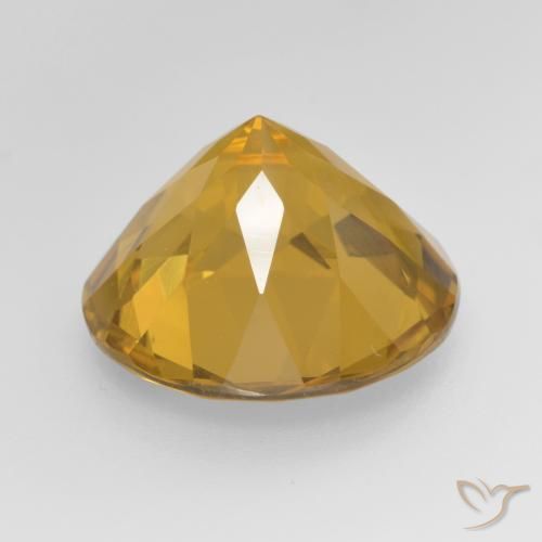 Citrino Laranja Dourada Natural 8.60ct, Redondo, VVS-VS