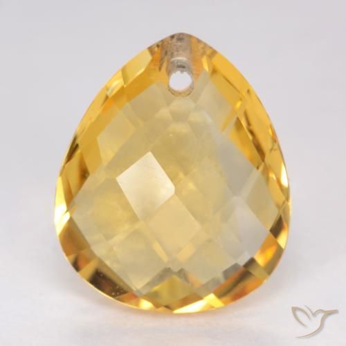 3.50ct Natural Dourado médio Citrino, Formato de pêra, VVS-VS