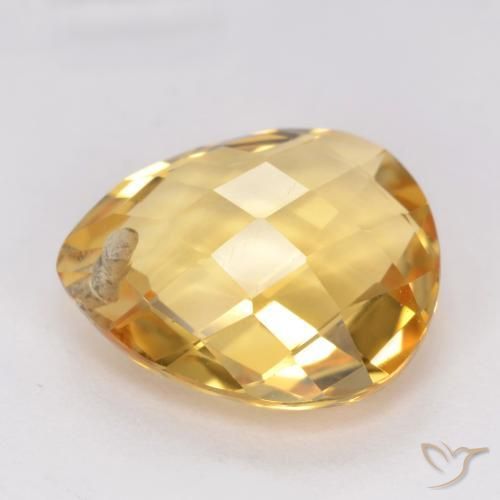 Citrino Dourado médio Natural 3.50ct, Formato de pêra, VVS-VS